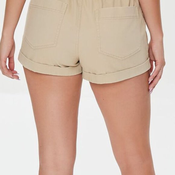 Twill High-Rise Cuffed Shorts - Picture 3 of 3
